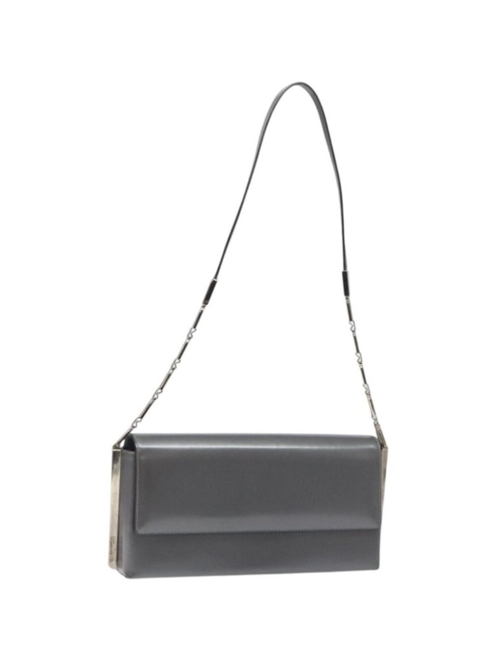 Salvatore Ferragamo Shoulder Bag Patent leather Silver tone
